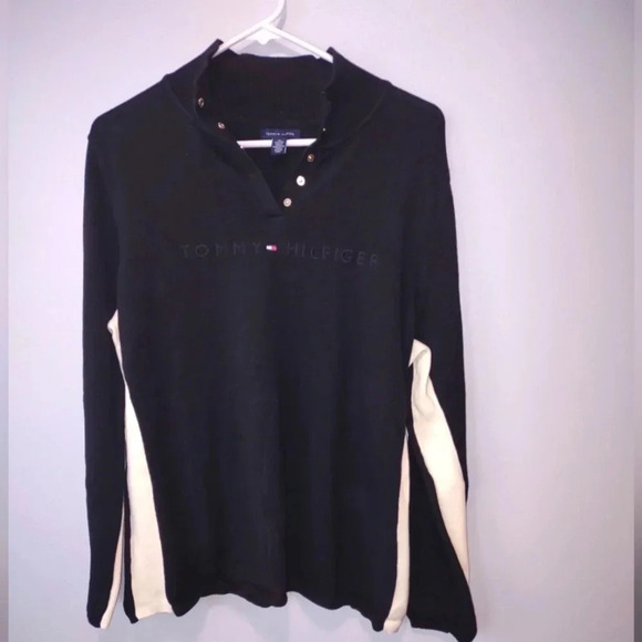 Tommy Hilfiger Sweaters - Tommy Hilfiger quarter snap women's sweater, size XL, Y2K